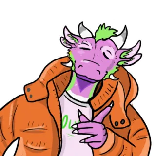 👍 Dude 龙, 角色, 贴纸, 家伙 whatsapp sticker