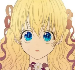🌼 cartoon, blonde hair, girl, anime, manga, cute, blue eyes whatsapp sticker
