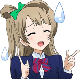 😄 Anime, Mundur szkolny, Dziewczyna, Krople potu, Znerwicowany/a, Zawstydzony/a telegram sticker