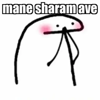 🙈 mane sharam ave meme, florkofcows, stick figure, blushing, embarrassed, funny, humor telegram sticker