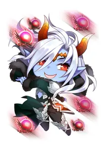 🌪 démon, animé, chibi, fantaisie, monstre, cornes, mignon whatsapp sticker