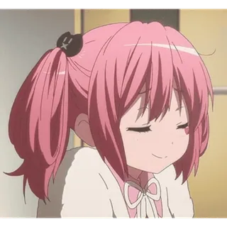 😅 anime, girl, pink hair, cute, cartoon telegram sticker