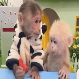 ❤️ monkey, animal, cute, wildlife, primate, baby monkey whatsapp sticker