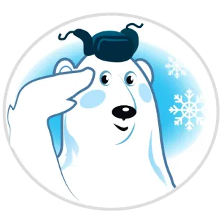 👌 polar bear, winter, hat, snowflakes, cute, cartoon telegram sticker