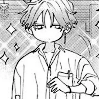 🍳 Anime, Mangá, Desenho animado, Personagem, Menino, Esboço telegram sticker