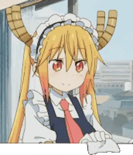 🧹 Tohru Miss Kobayashi's Dragon Maid Anime, Draak, Meid, Kawaii, Schattig, Personage telegram sticker