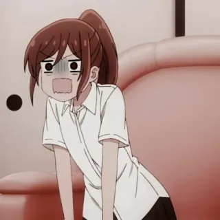 😫 anime, chica, asustada, avergonzada, dibujos animados telegram sticker
