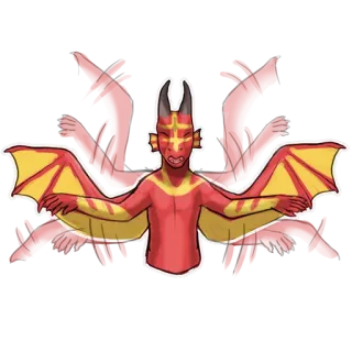 😖 Drache, Fantasy, Kreatur, Monster, Flügel, Hörner whatsapp sticker