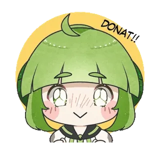 ✨ DONAT!! Anime, Aufkleber, süß, kawaii, Cartoon, grün whatsapp sticker