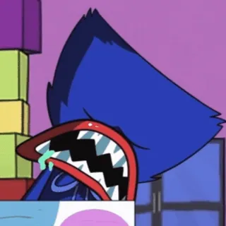 😭 Huggy Wuggy Poppy Playtime Huggy Wuggy, Poppy Playtime, flippant, monstre, effrayant, bleu telegram sticker