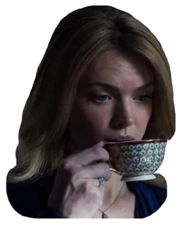 ☕️ woman, tea, cup, drinking, portrait whatsapp sticker