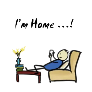 🏠 patyczak, relaks, kanapa, leniwy, kreskówka telegram sticker