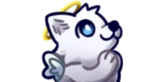 🙌 dễ thương, chó, thiên thần, hào quang, đôi cánh telegram sticker