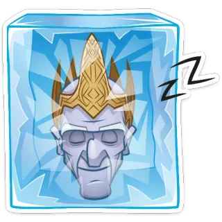 😴 congelado, cabeza, hielo, durmiendo telegram sticker