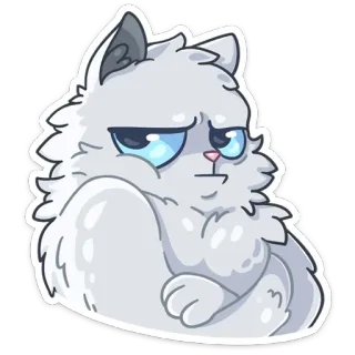😡 cat, animal, cute, fluffy, sticker, cartoon telegram sticker