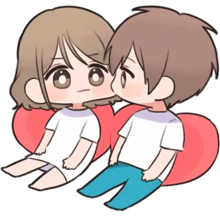 😘 ゆッくり 사랑, 커플, 귀여운, 관계, 만화 telegram sticker