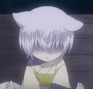 😔 Anime, Trẻ con, Cáo, Dễ thương, Buồn, Kawaii telegram sticker