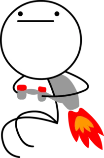 😐 foguete, arma, simples, desenho animado, arma telegram sticker