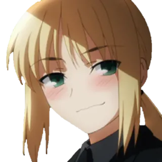 ❤️ Saber Fate/stay night อนิเมะ, เซเบอร์, เฟท, ยิ้มเยาะ, เขิน telegram sticker