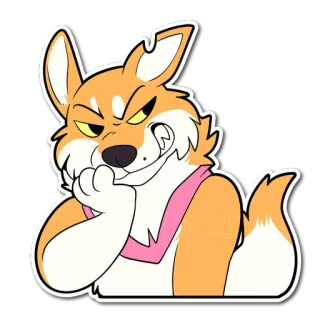 😈 kreskówka, lis, zwierzę, naklejka, postać telegram sticker