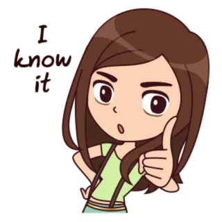 ☝ I LOVE IT chica, dibujo animado, amor, me gusta, pulgar arriba, aprobación, emocionado/a whatsapp sticker