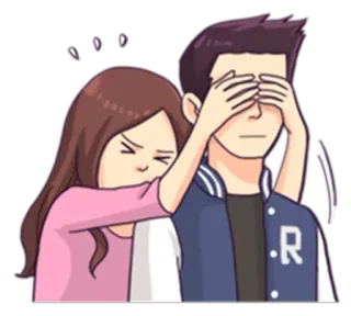 🙈 pareja, dibujos animados, amor, cariño, lindo, relación telegram sticker
