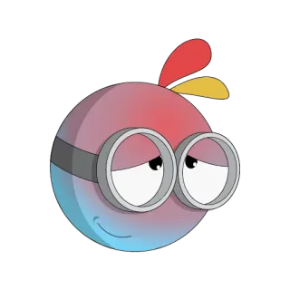 😚 Minion, uccello, cartone animato, personaggio, adesivo, occhiali, animato telegram sticker
