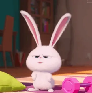 ❄ Snowball The Secret Life of Pets bunny, rabbit, animal, cute, animated, pet telegram sticker