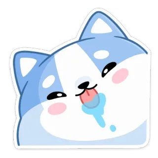 😛 собака, щенок, милый, каваи, мультяшный, животное, наклейка telegram sticker