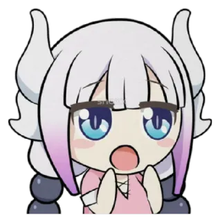 😯 Kanna Kamui Miss Kobayashi's Dragon Maid канна, горничная дракон, аниме, милый, каваий, чиби telegram sticker