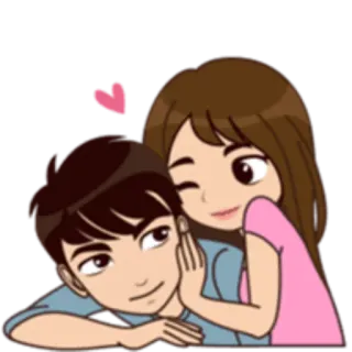 🙃 couple, amour, romance, dessin animé, coeur, relation, affection telegram sticker