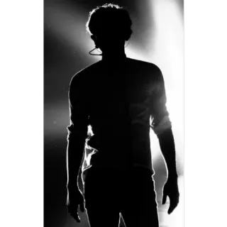 🔪 Silueta, Retroiluminado, Persona, Escenario, Concierto, Blanco y negro telegram sticker