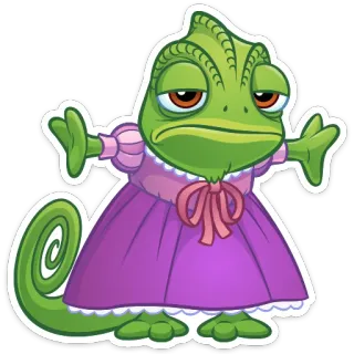 😑 Pascal Tangled caméléon, Disney, Raiponce, mignon, animal, dessin animé telegram sticker