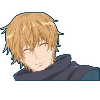 😊 anime, male, character, smiling, art, illustration whatsapp sticker