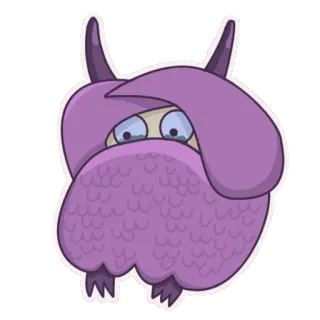 😥 monstruo, dibujos animados, morado, lindo, criatura, caprichoso telegram sticker