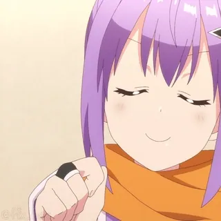 ☝️ Anime, Słodkie, Dziewczyna, Uśmiechnięta, Wesoła, Kreskówka telegram sticker