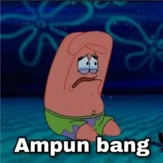 😣 Patrick Star SpongeBob SquarePants Ampun bang patryk rozgwiazda, spongebob, kreskówka, mem, śmieszne, smutne telegram sticker
