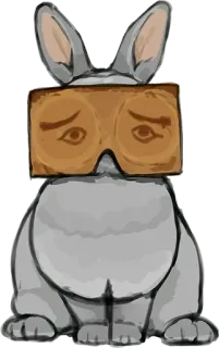 🐰 Hase, Kaninchen, Tier, süß, traurig, Cartoon whatsapp sticker