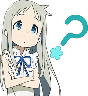 🤔 Chica anime, Signo de interrogación, Dibujo animado, Personaje, Ilustración telegram sticker
