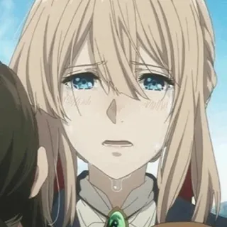 ✨ Violet Evergarden anime, khóc, buồn, nữ, hoạt hình, đẫm lệ telegram sticker