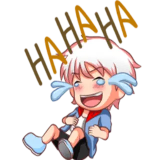 😂 HAHAHA laughing, chibi, crying, happy, anime, manga, cartoon telegram sticker