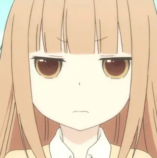🥕 Anime, Mädchen, Süß, Ernst, Manga, Ausdruck whatsapp sticker