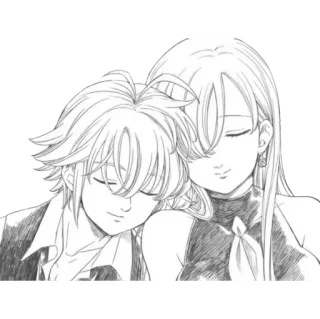 💕 Meliodas The Seven Deadly Sins Anime, Manga, Paar, Charaktere, Süß, Meliodas, Elizabeth telegram sticker