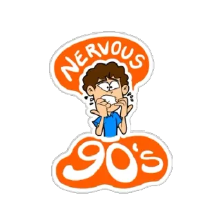 😐 NERVOUS 90's Cartoon, Nervös, 90er, Angst, Besorgt, Figur telegram sticker