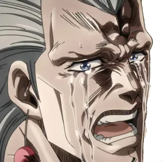😭 Jean Pierre Polnareff JoJo's Bizarre Adventure anime, menangis, sedih, Jean Pierre Polnareff telegram sticker