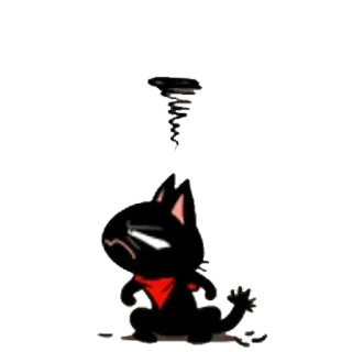 😠 gato, desenho animado, gato preto, bravo telegram sticker