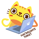 ✍️ kat, laptop, dier, computer, schattig telegram sticker