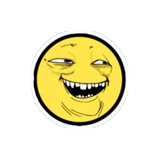 😏 ミーム, 顔, ニヤリ, 表情, インターネット, 面白い, 笑い telegram sticker