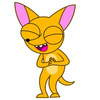 🤣 Cartone animato, Animale, Creatura, Giallo, Felice, Allegro telegram sticker