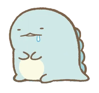 🍐 динозавр, милый, мультфильм, синий, каваий, монстр whatsapp sticker